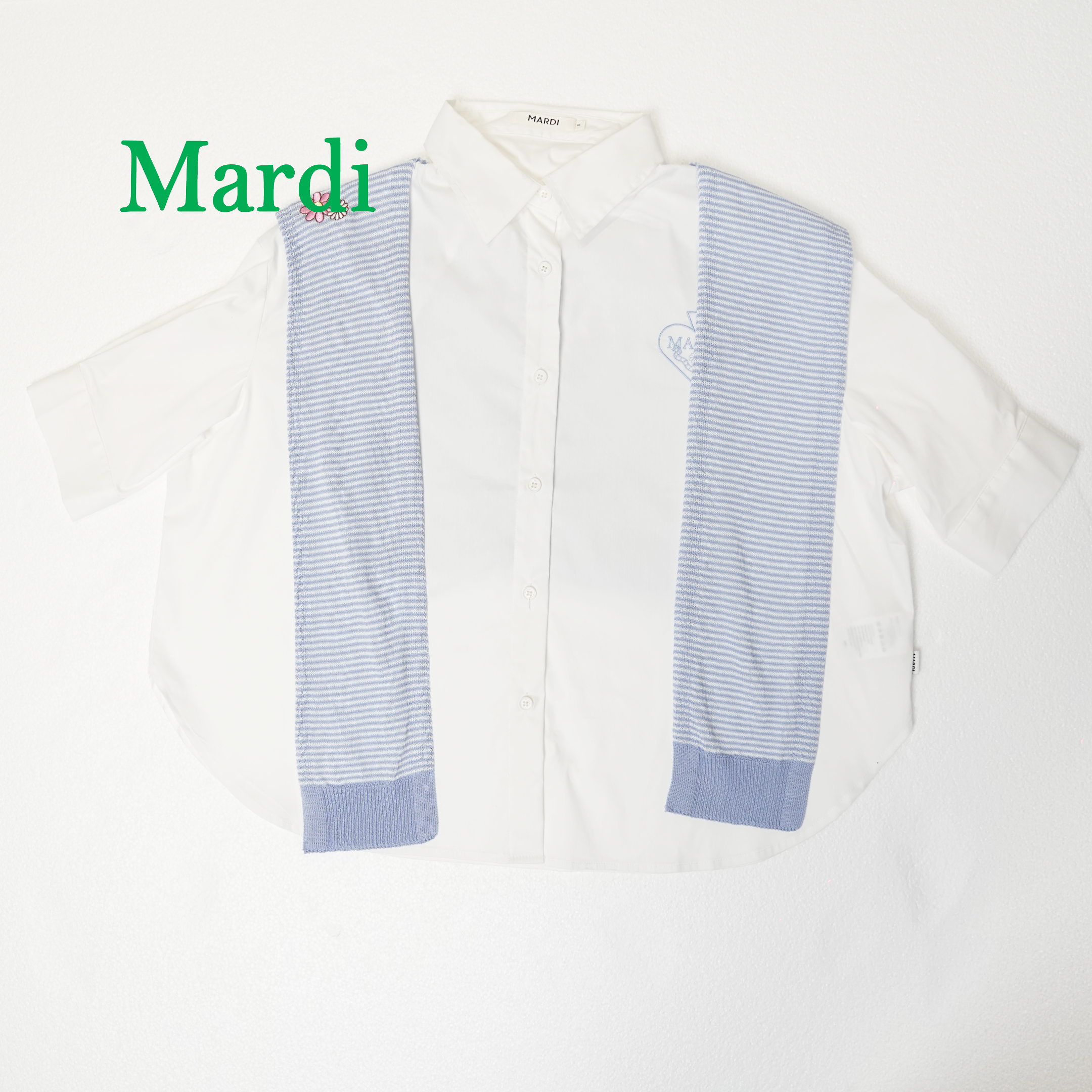 Mardi【屿白】秋季慵懒风常规刺绣衬衫长袖时尚山系宅萌系