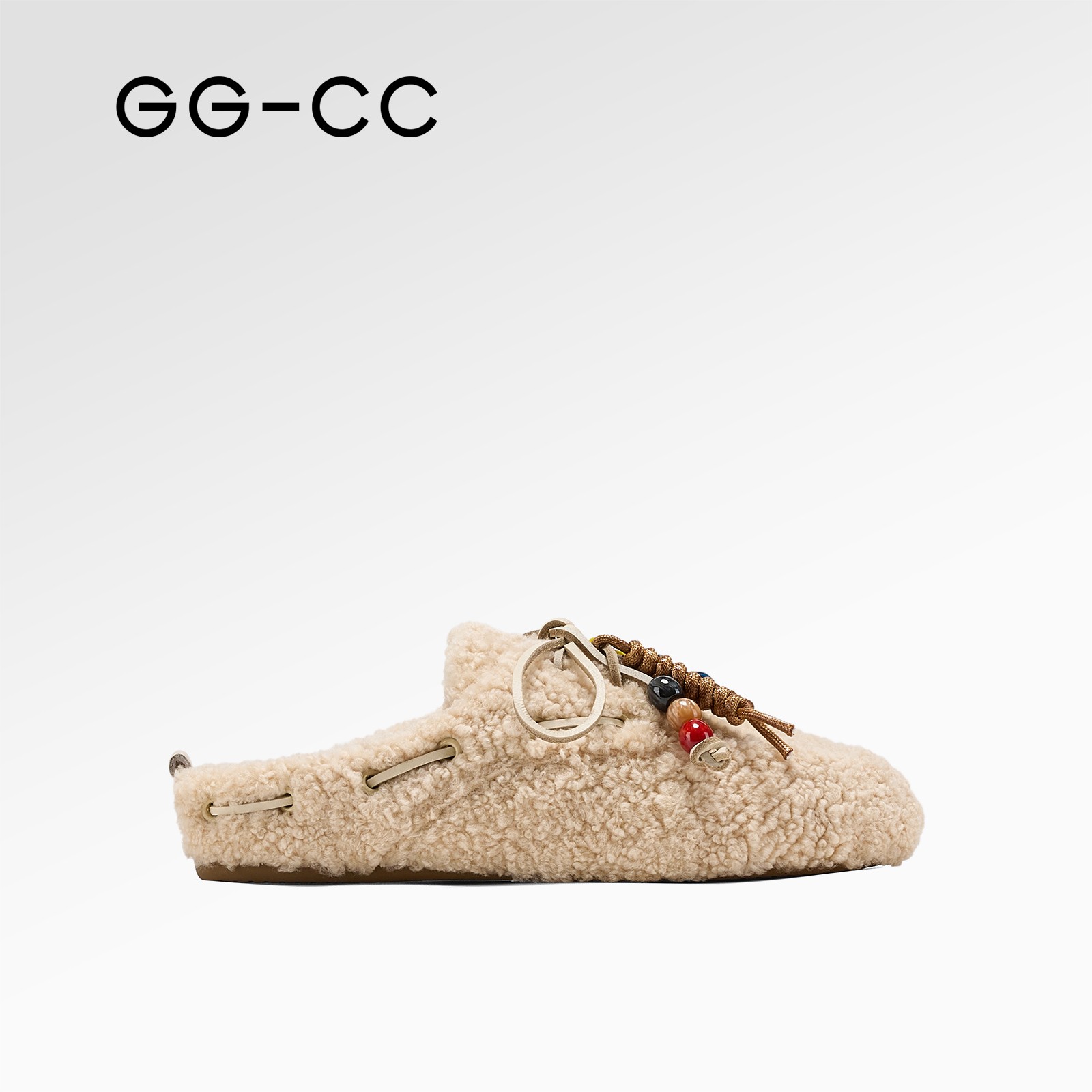 GG-CC【雪梨甜塔】冬季千金风复古毛毛拖鞋女厚底加绒毛毛鞋子1901