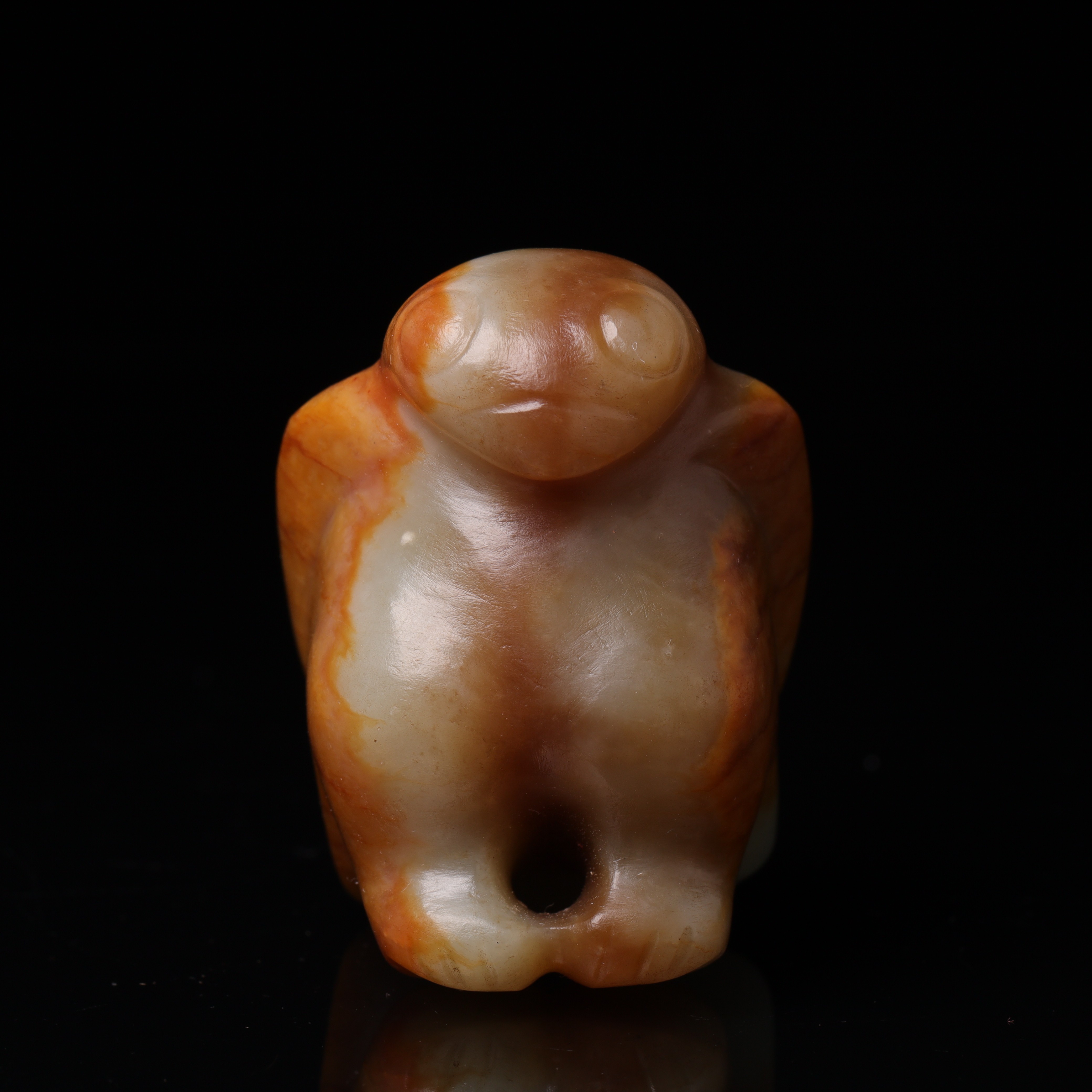 1654明代河磨玉玉枭把件2256