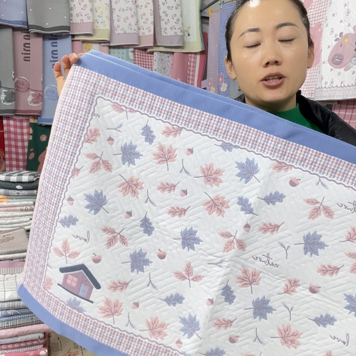 棉特价蓝色小枫叶