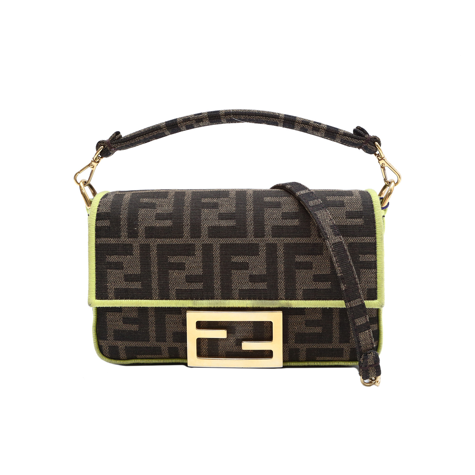 95新 FENDI/芬迪 【黑黑】Baguette 法棍包 Mini 皮革S