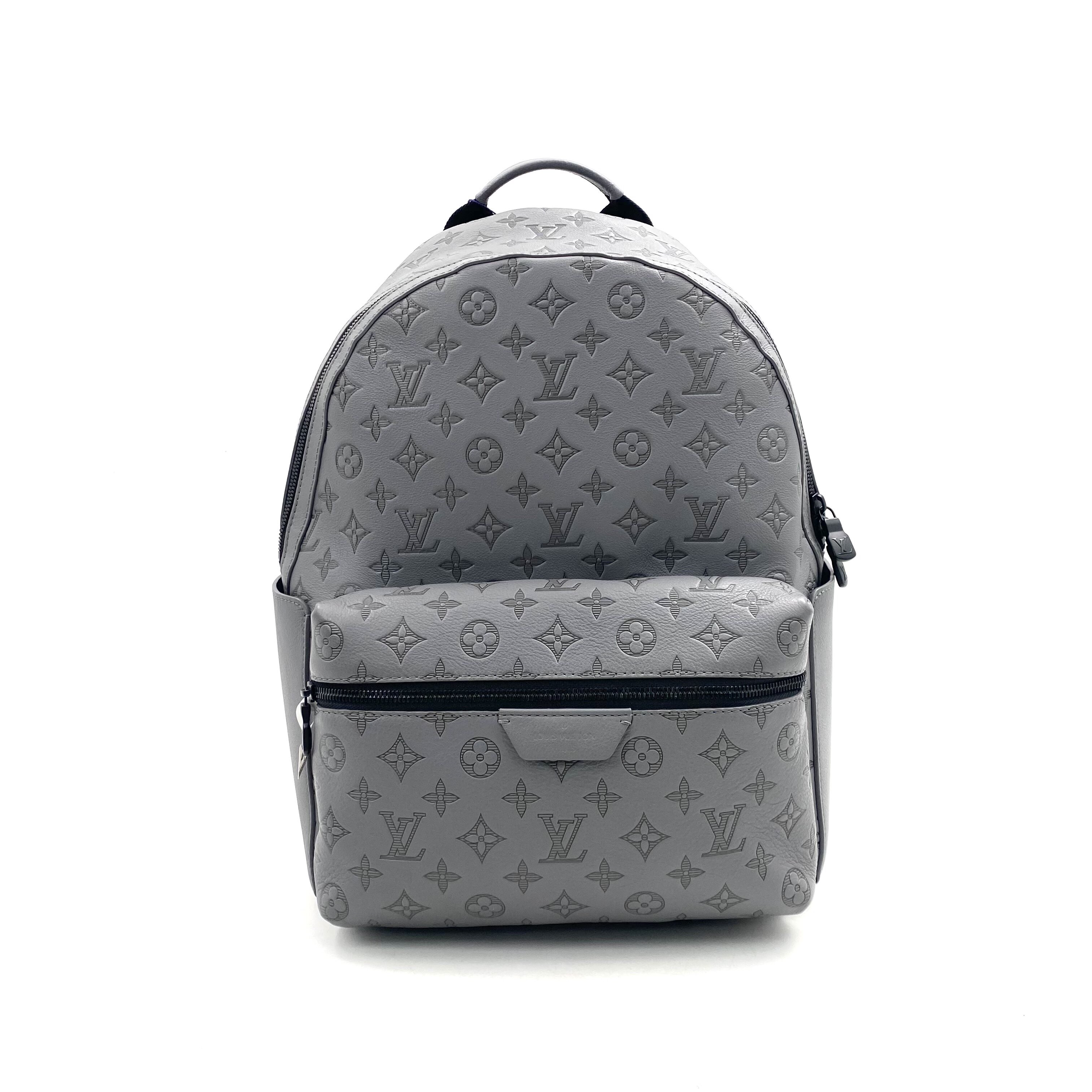 99新 LouisVuitton/路易威登 灰全皮压花阿波罗双肩包尺寸29/38 