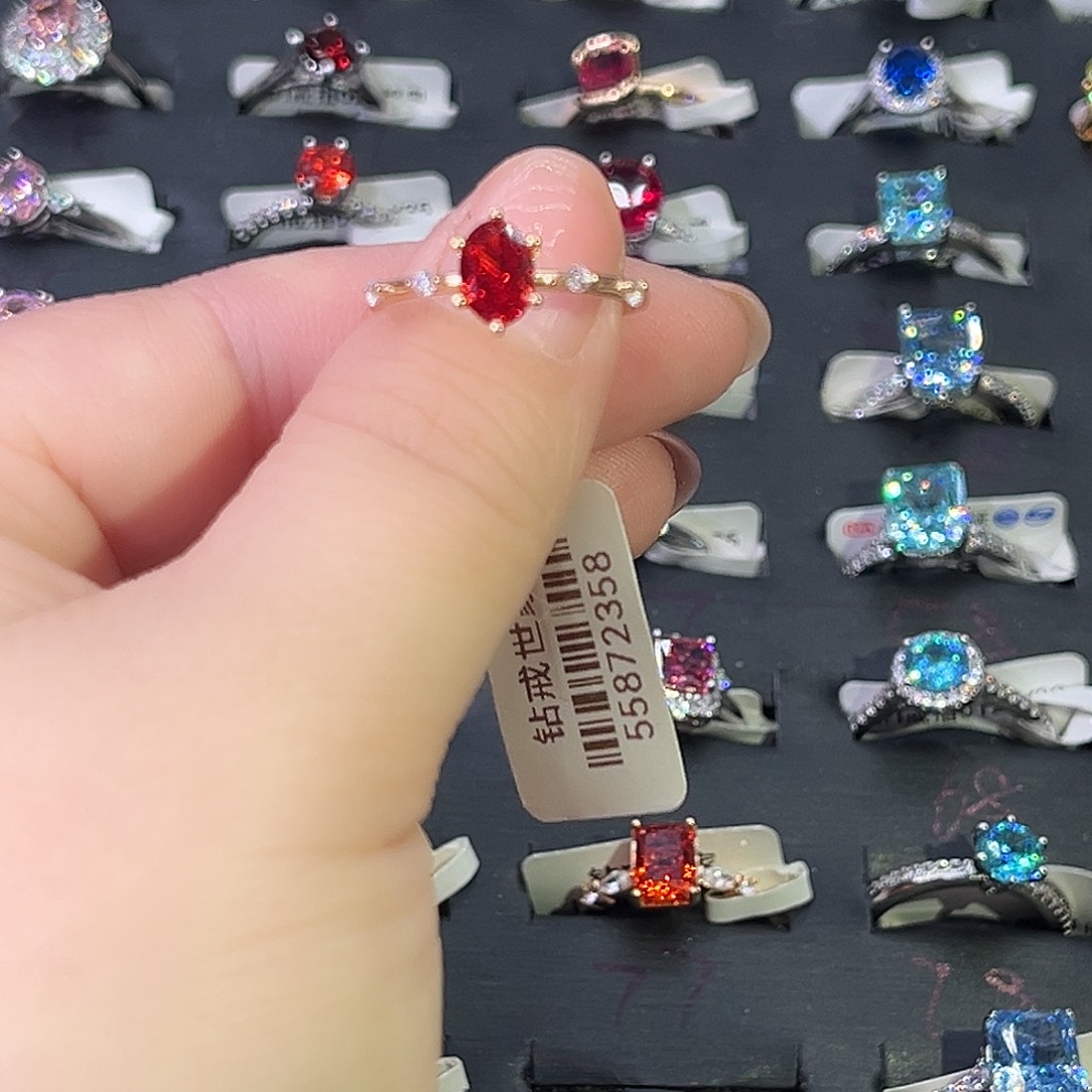 莫桑石非金属BY K枚六爪红冰花鸽子蛋-11