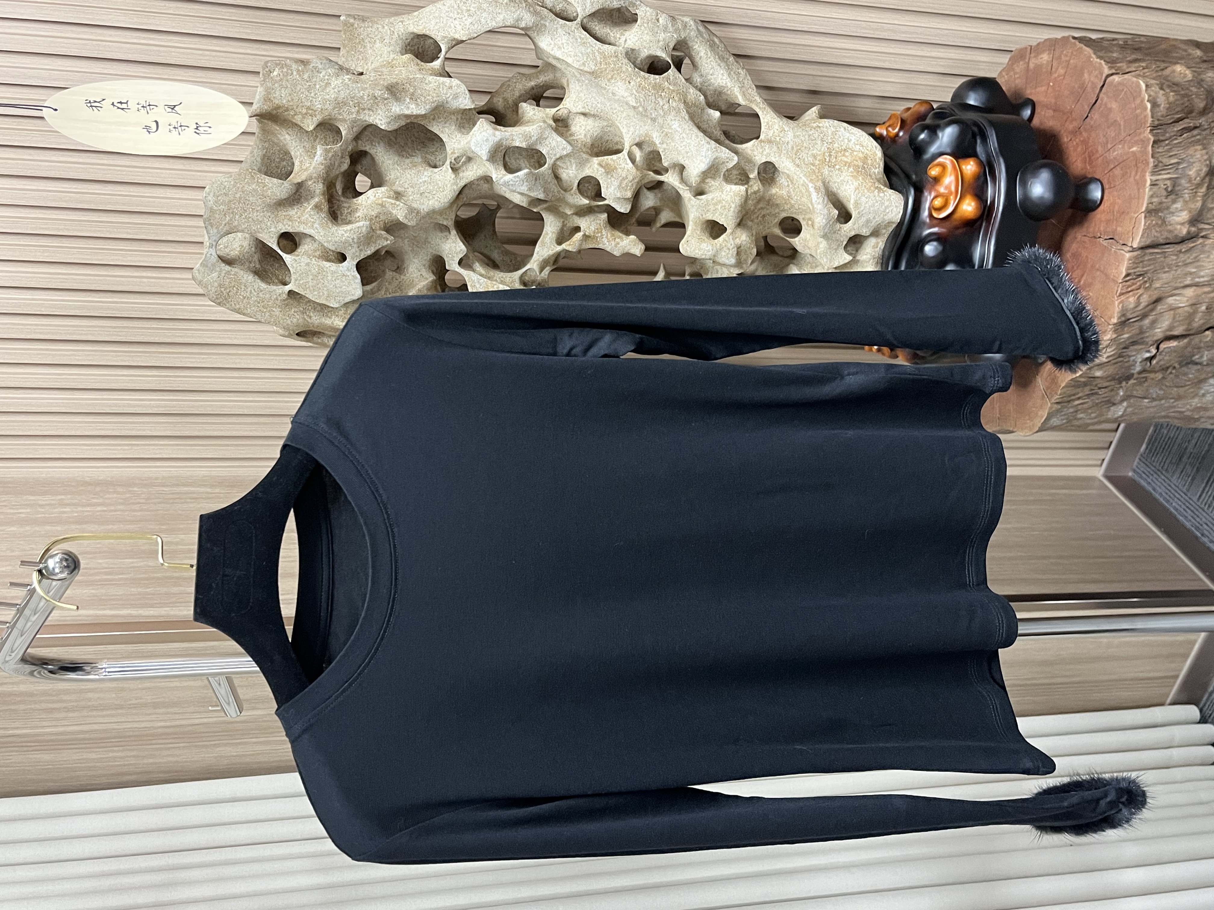 H圆领秋冬水貂毛长袖抗皱弹力天丝羊毛打底上衣SS26497