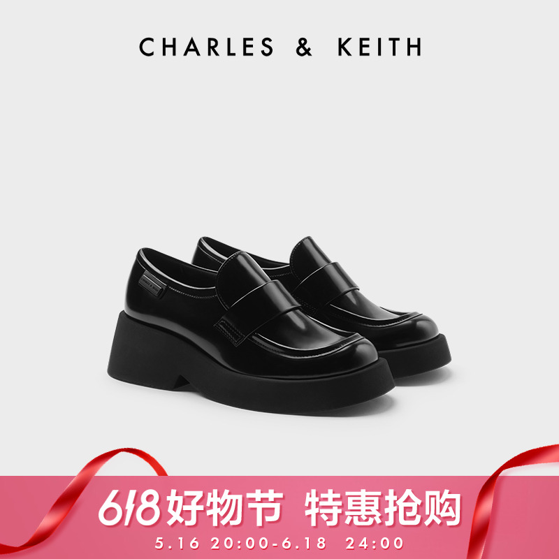 CHARLES & KEITH简约百搭厚底乐福鞋JK小皮鞋 CK1-70920133