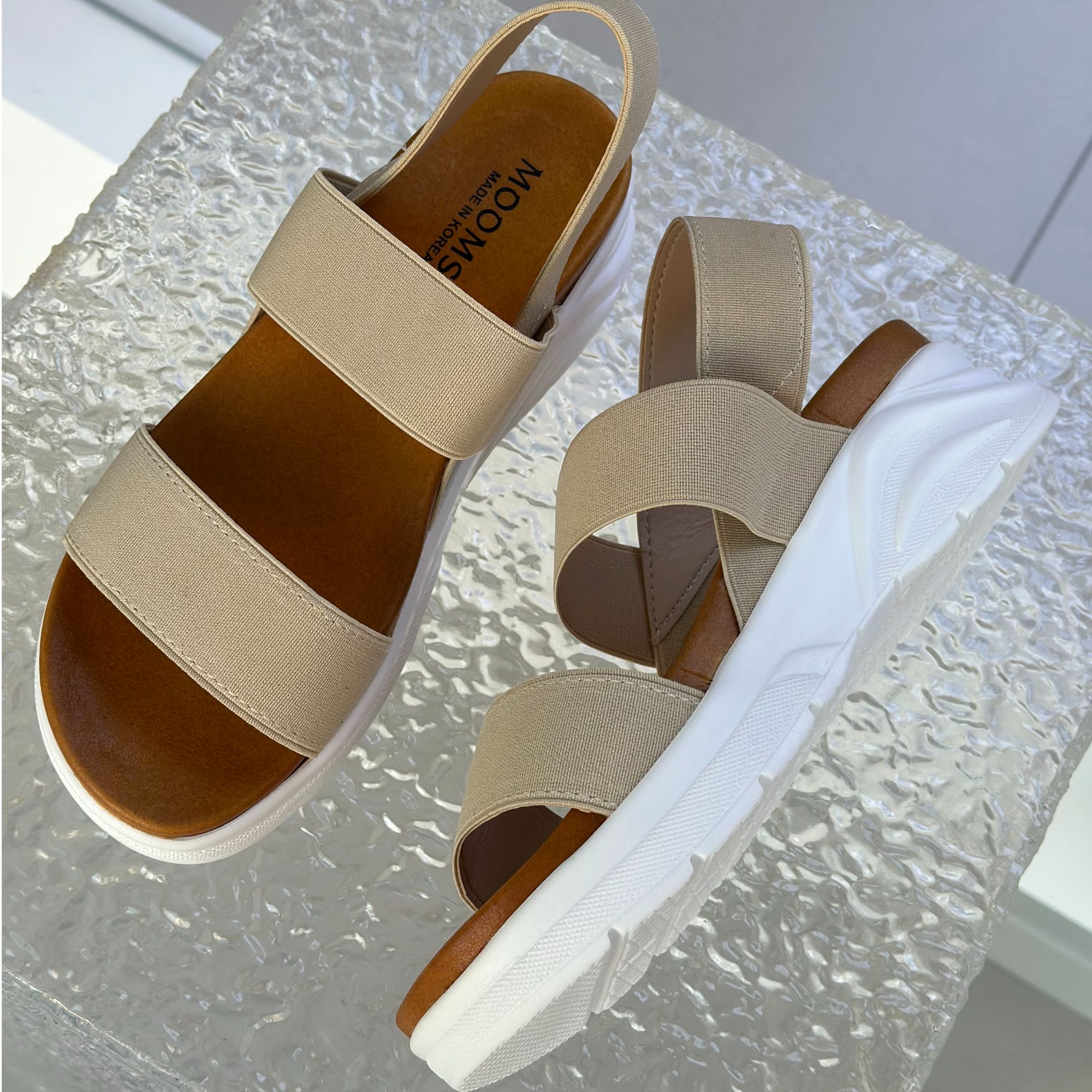 【xineba韩国精品】女士厚底拼色凉鞋简约休闲舒适百搭
