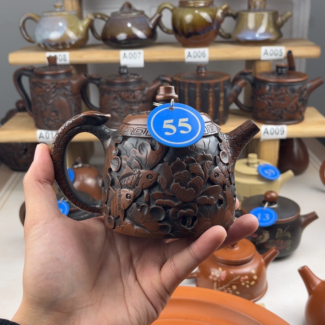 壶220cc 建水紫陶全手工制作，老匠人精工精制