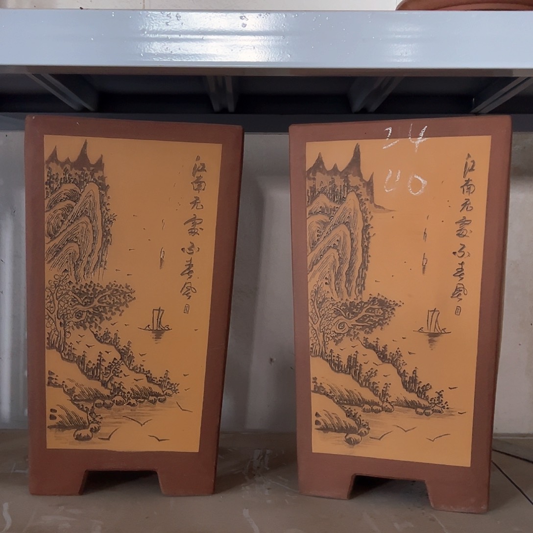 紫砂花盆紫砂花盆两只一对