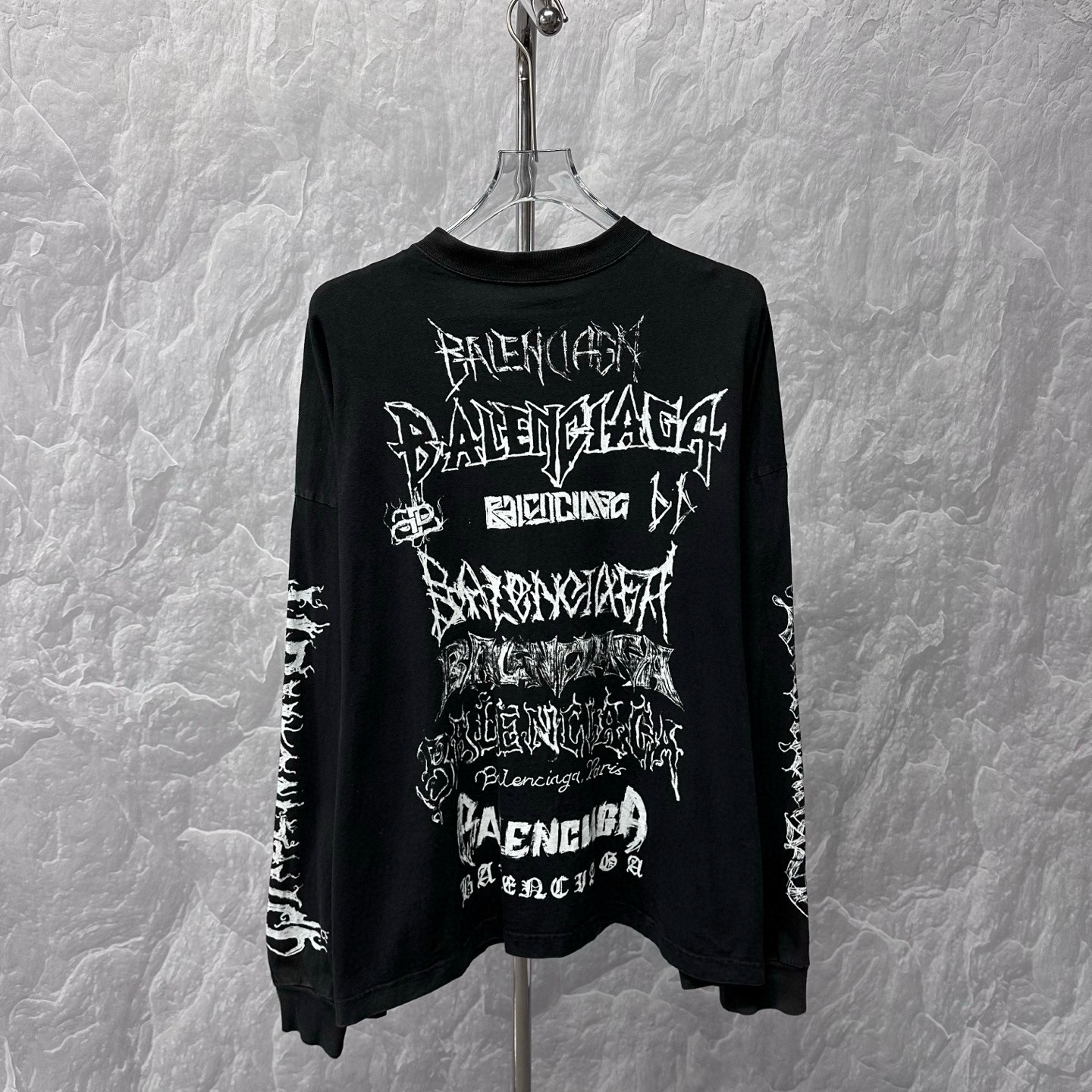 未使用 Balenciaga/巴黎世家 涂鸦logo印花字母长袖3码D10488
