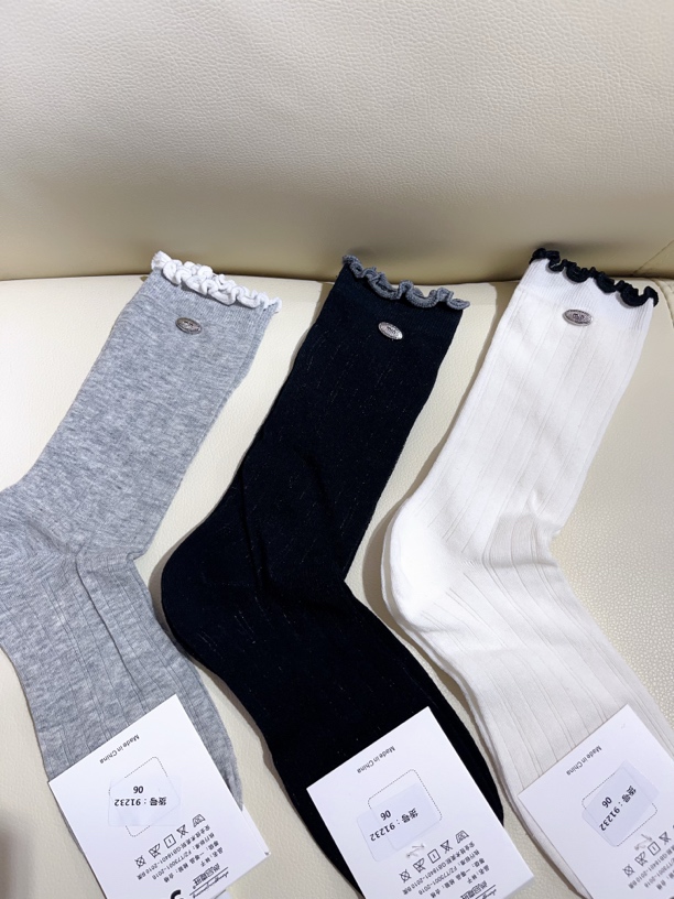 欧货潮袜春夏经典袜子白色女袜中筒棉袜百搭