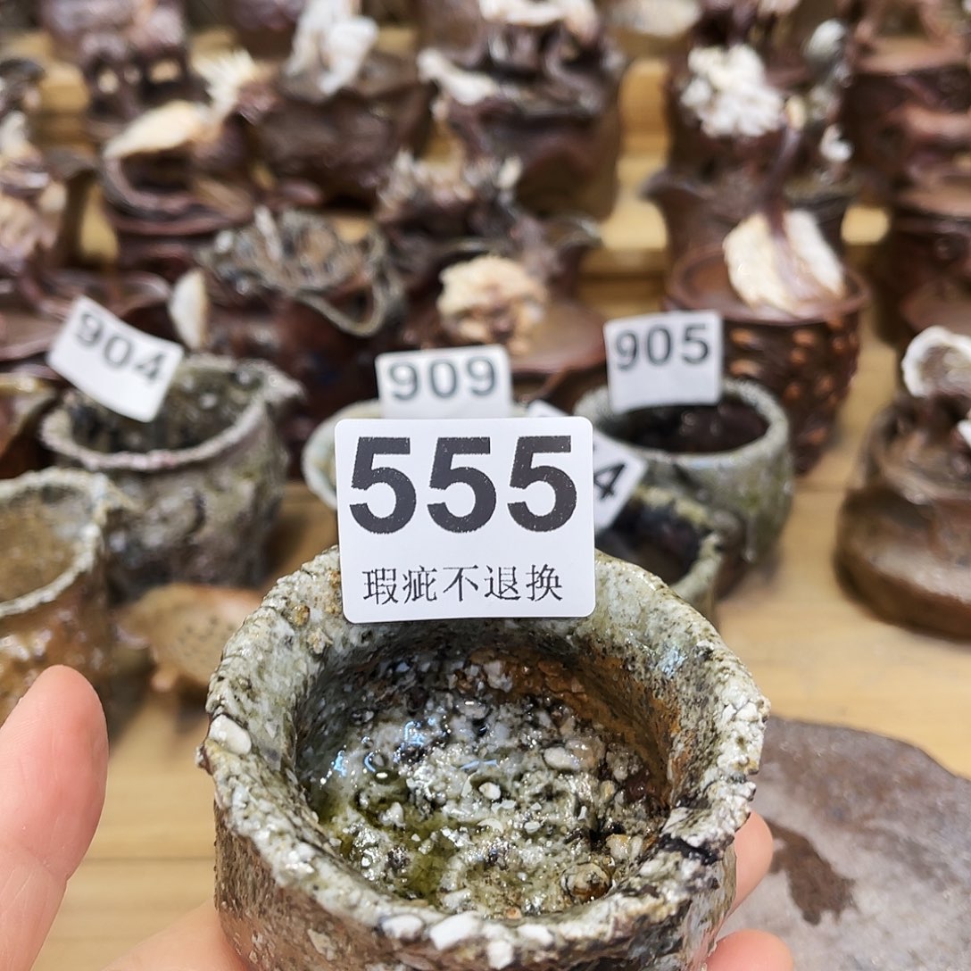 咖***️瓶柴烧石头手捏杯渗水微瑕