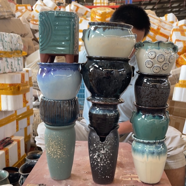 宜兴紫砂粗陶花盆