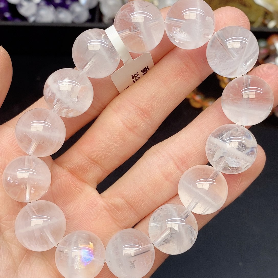 水晶手链未镶嵌1白幽灵15mm