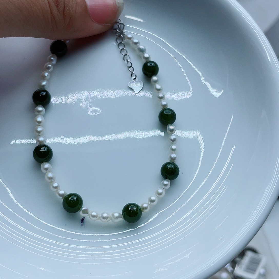 银S925镶嵌手链淡水珍珠