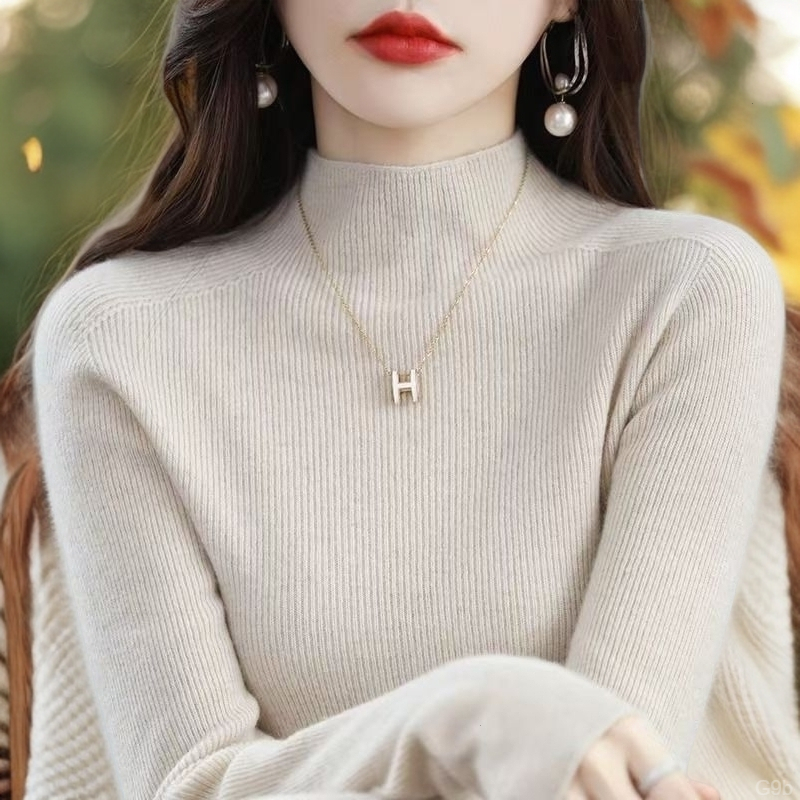 鄂尔多斯市纯100女羊绒衫时尚百搭半高领高级感修身显瘦羊毛衫女