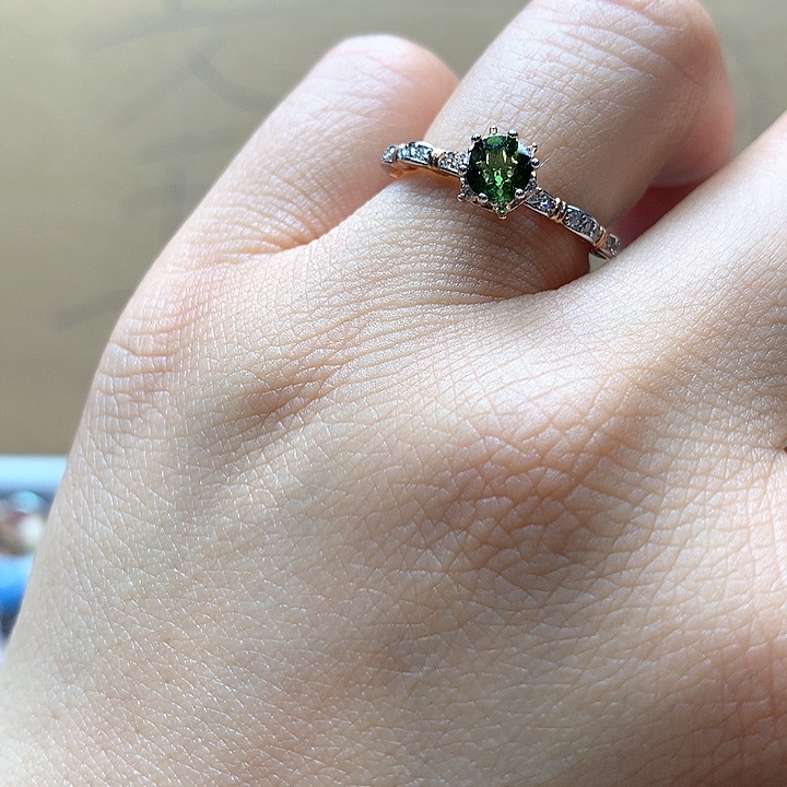 水晶水晶戒指银S925镶嵌