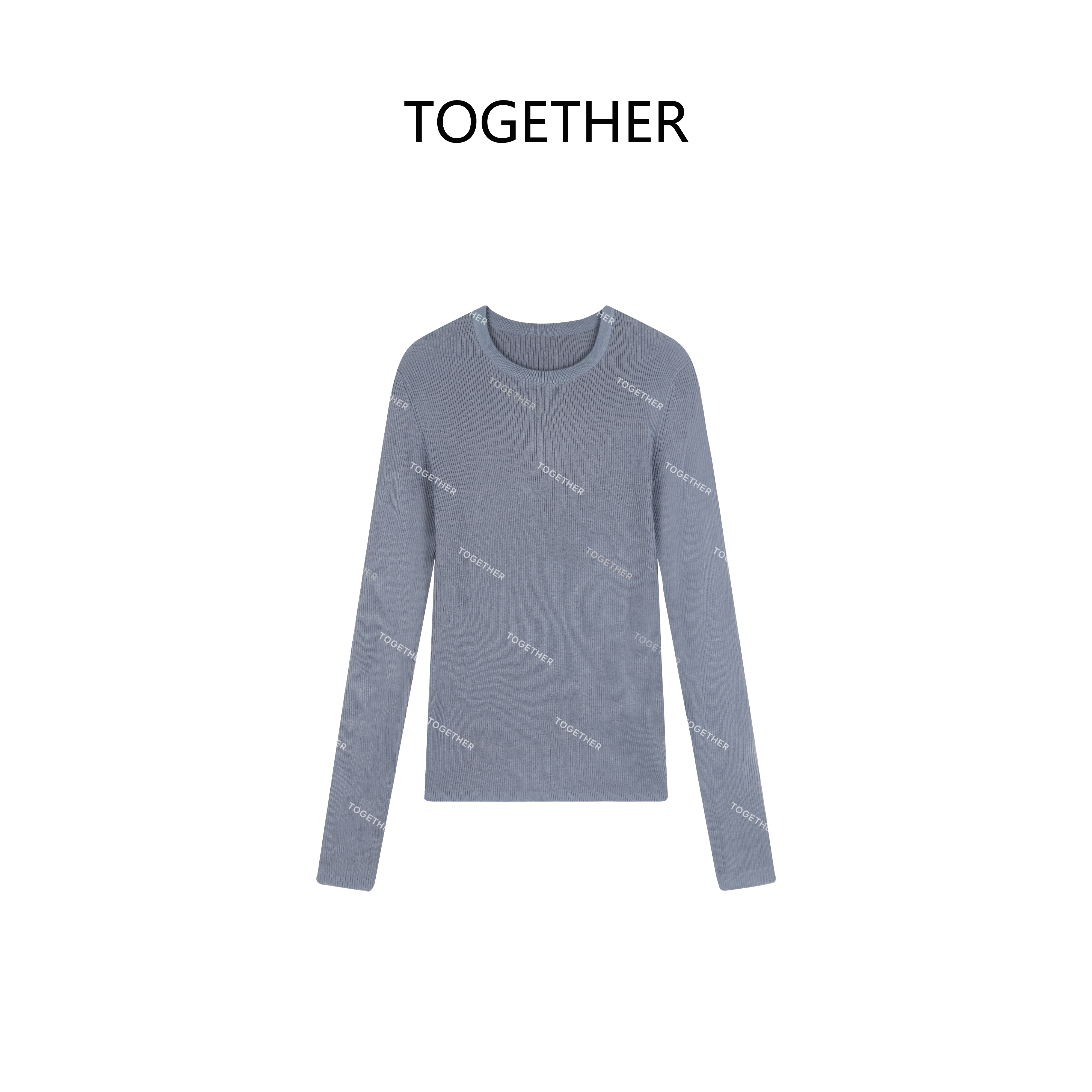 【TOGETHER】· 华月 · 秋季圆领针织衫简约百搭长袖打底衫上衣W2201