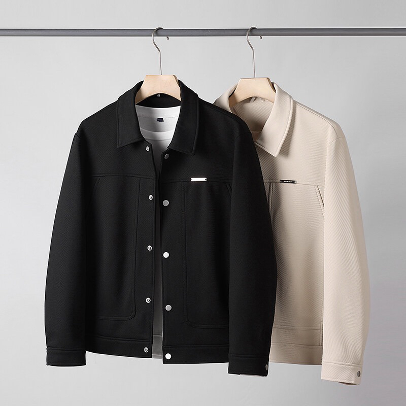 【不起球不变形】男士秋季新品2025简约轻奢小众设计款夹克外套男款