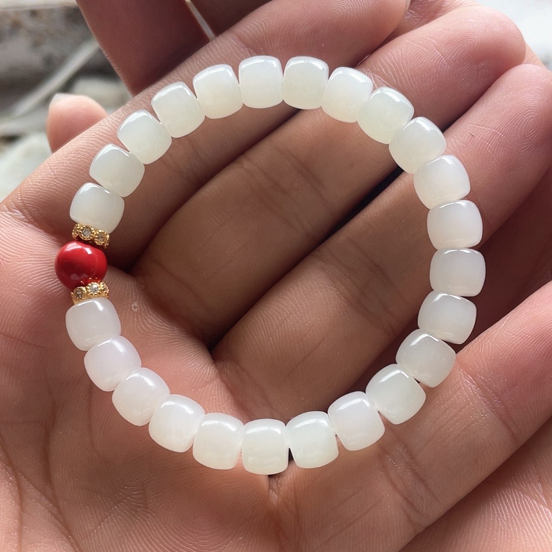 和田玉未镶嵌颈饰新疆且末米达手串卡8