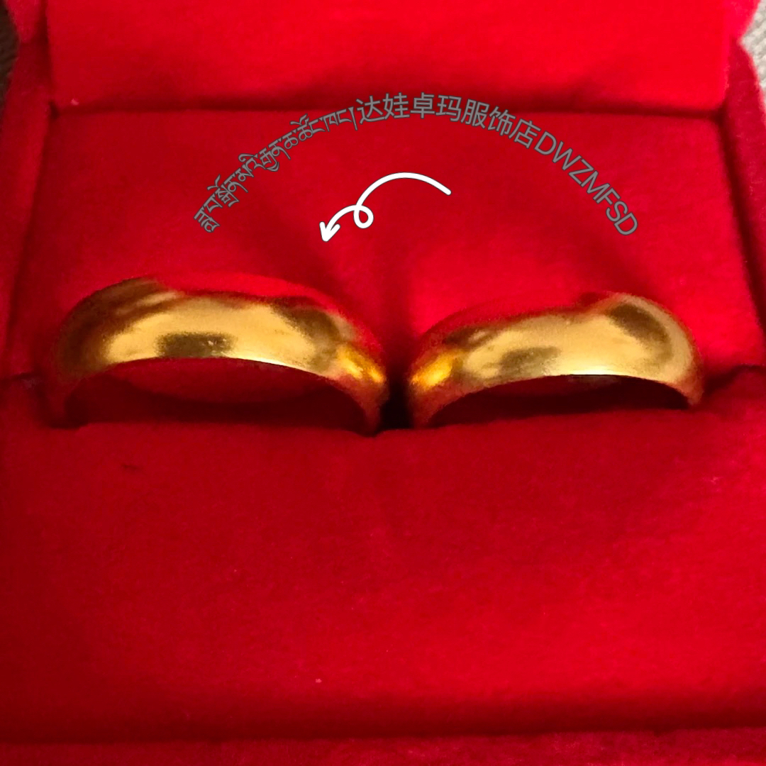 纯铜亚克力戒指 金色商务/OL朋克轻奢指环首饰对戒情侣款时尚百搭