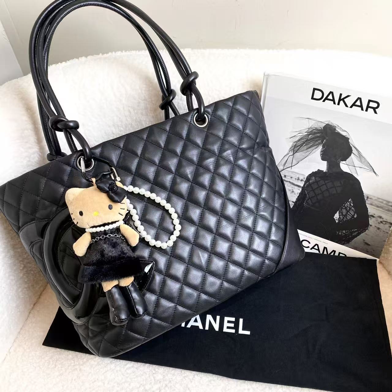 99新 Chanel/香奈儿 黑银牛康鹏菜篮子/55845142/代卖服务/12期