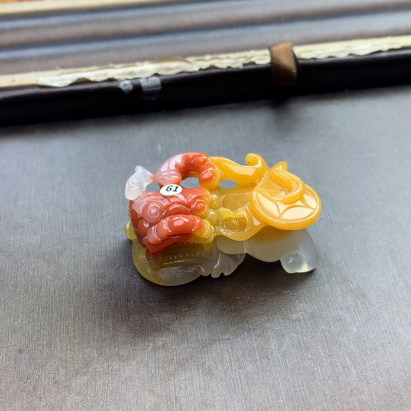 【闪购商品】未镶嵌石英质玉（黄龙玉）黄龙玉貔貅挂件鸽*