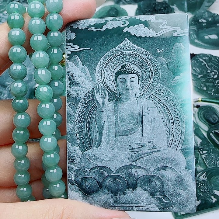 翡翠未镶嵌颈饰多样性发货天然的A货翡翠