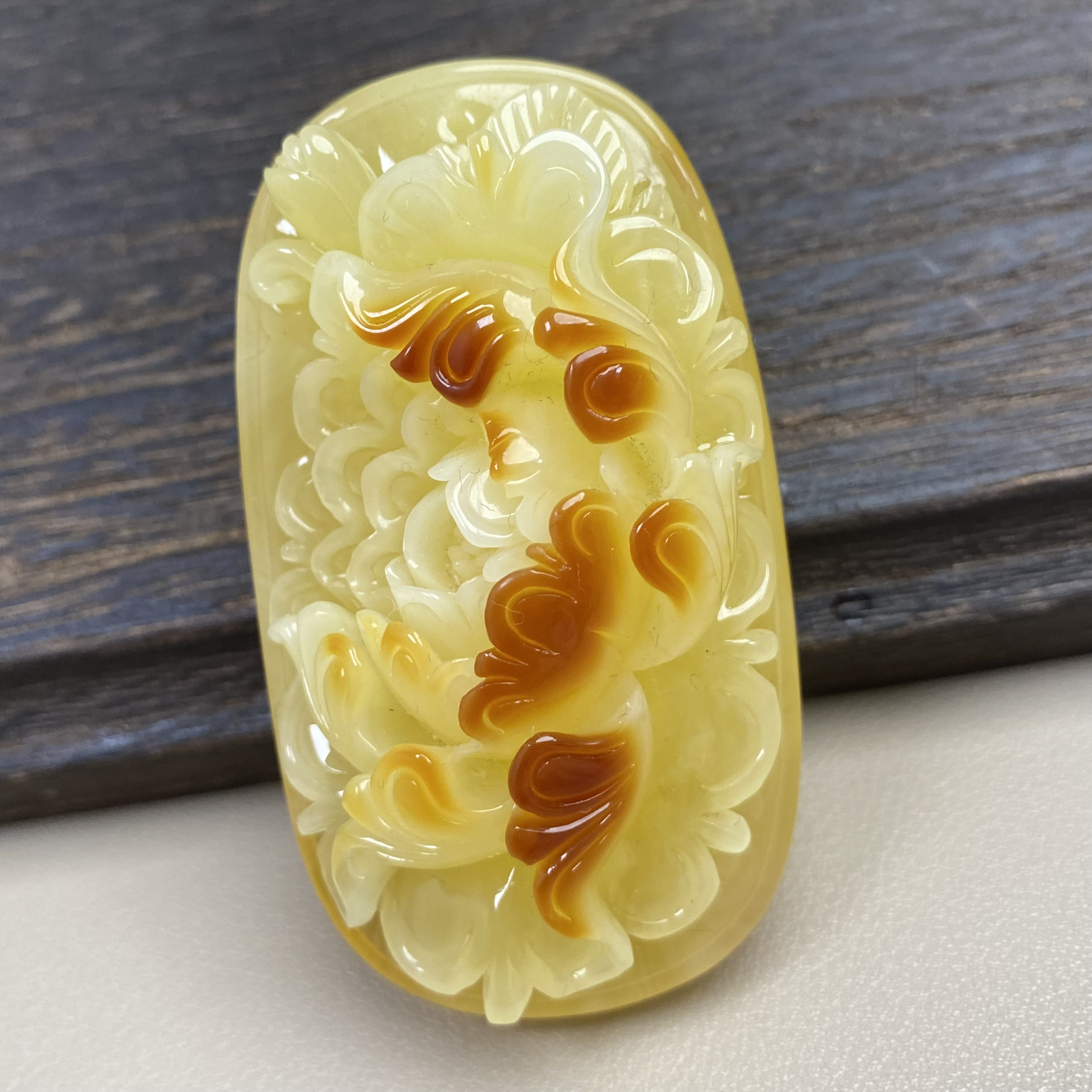 21.55克天然俄料溶洞妖花蜜蜡公主扣面包圈平安扣水滴无事牌爱心