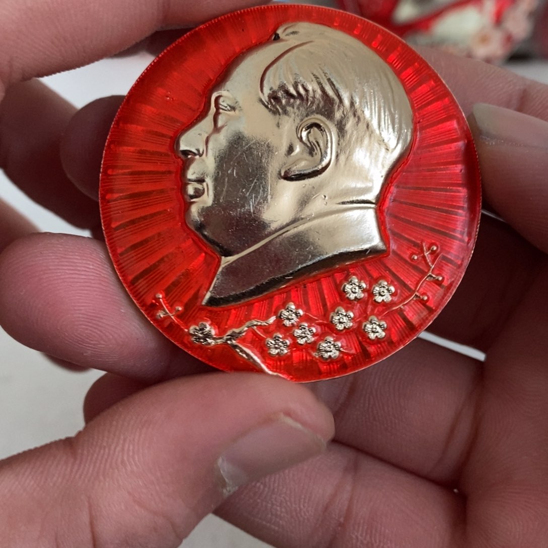 铝红色纪念章5cm后勤学院梅花