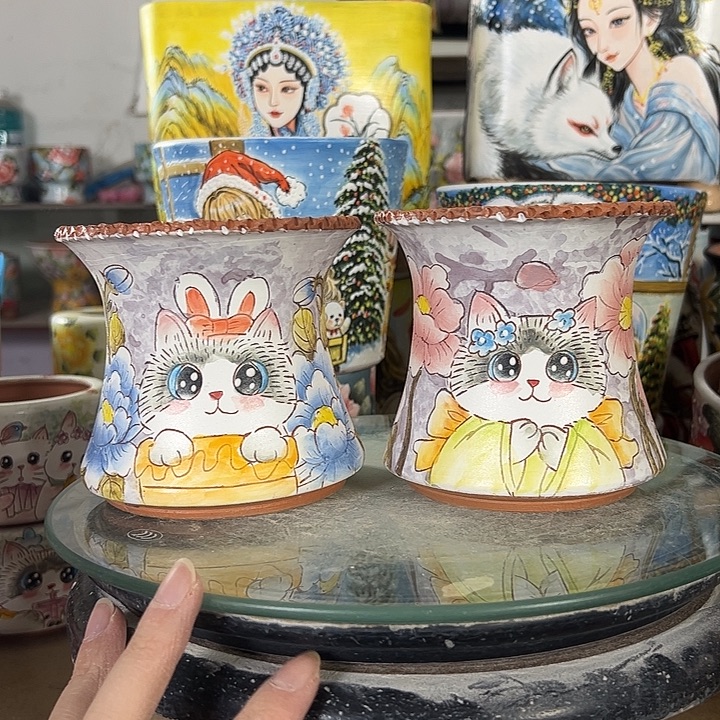 景德镇手绘花盆性价比超高