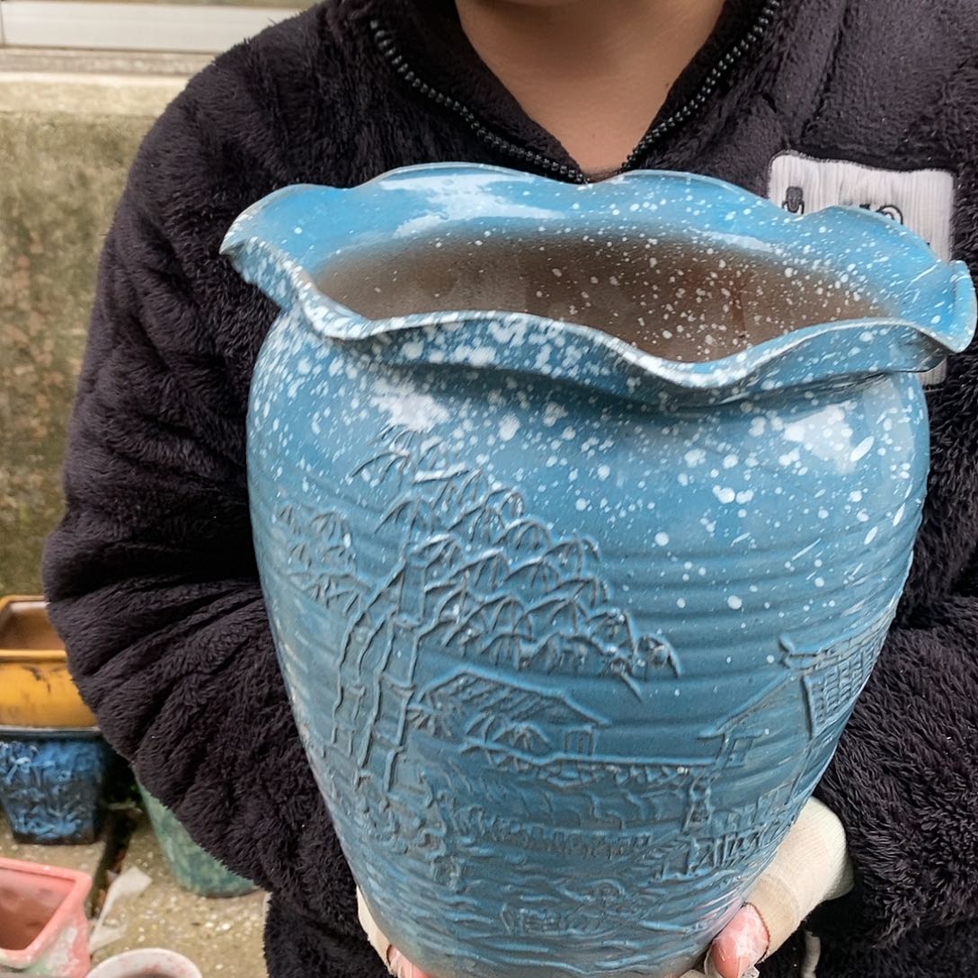 紫砂花盆瑕疵口24高27