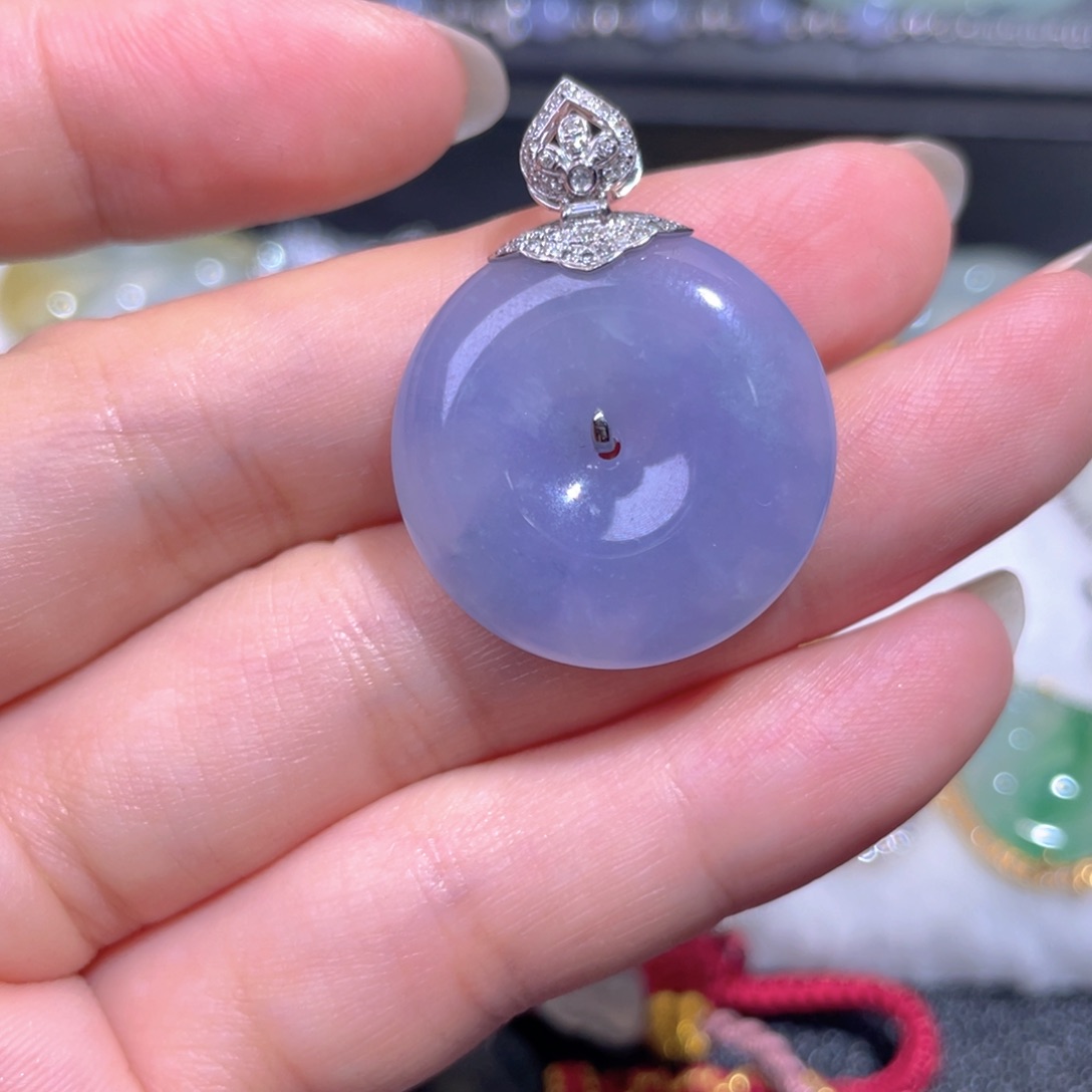 颈饰18K金镶嵌翡翠翡翠