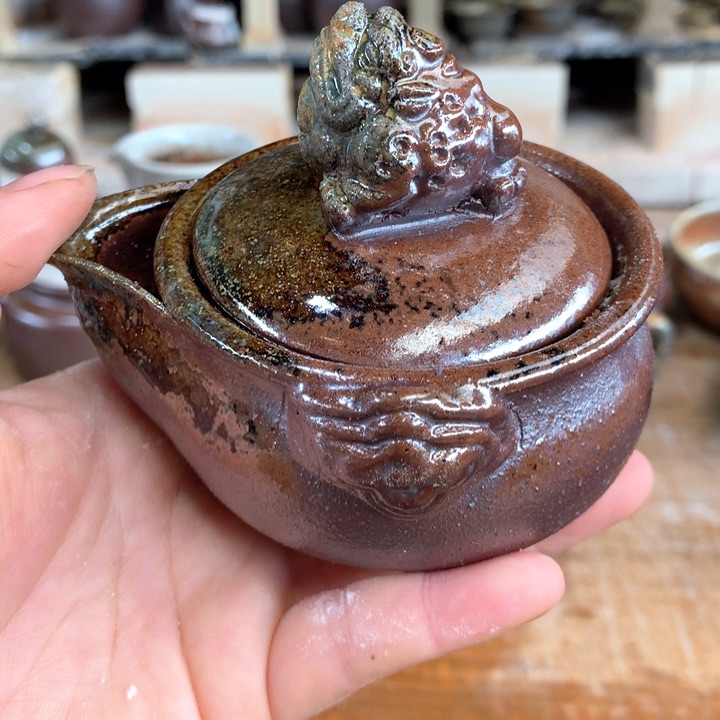 紫砂茶壶纯自然高温无釉裸柴烧