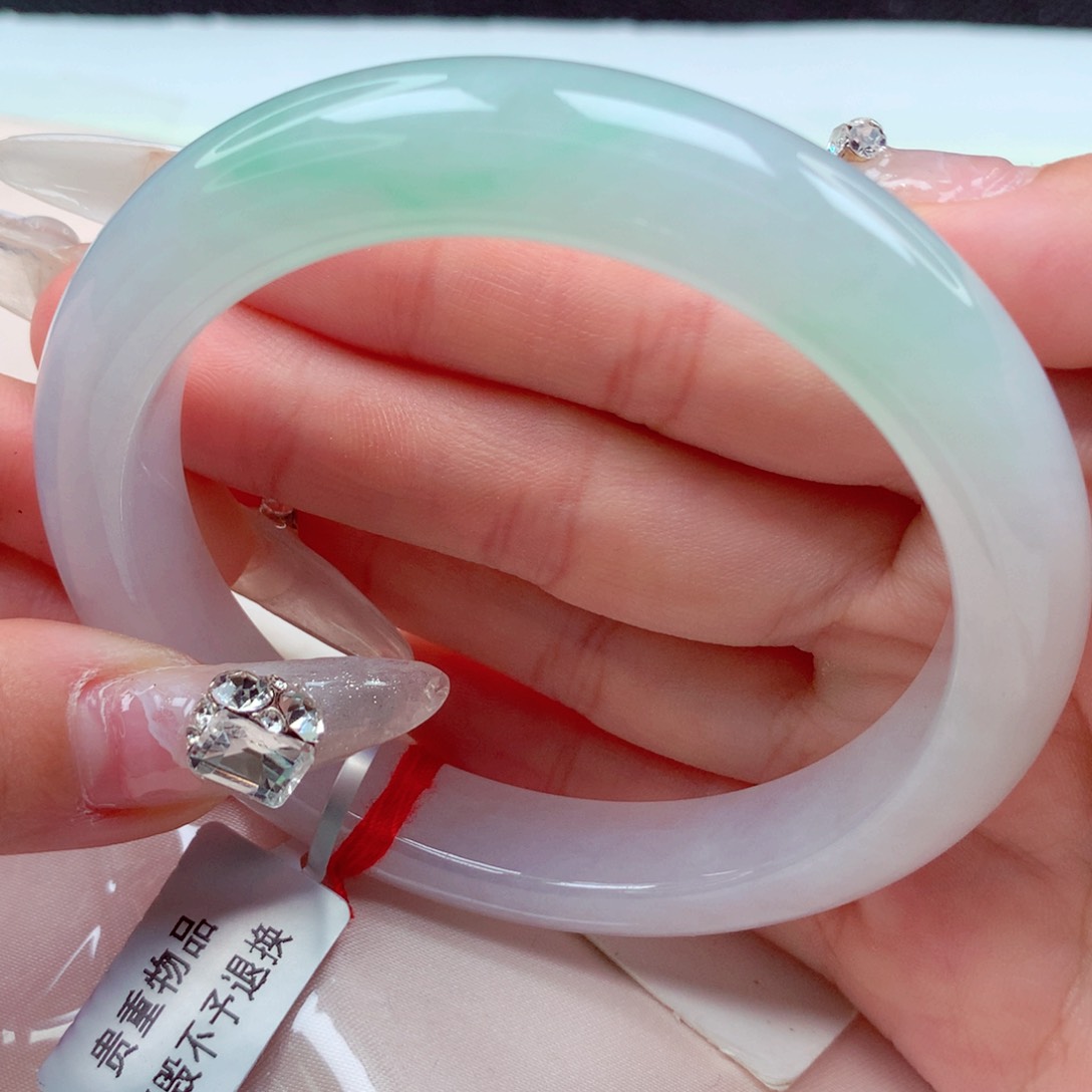 翡翠手镯未镶嵌天然缅甸翡翠A货手镯