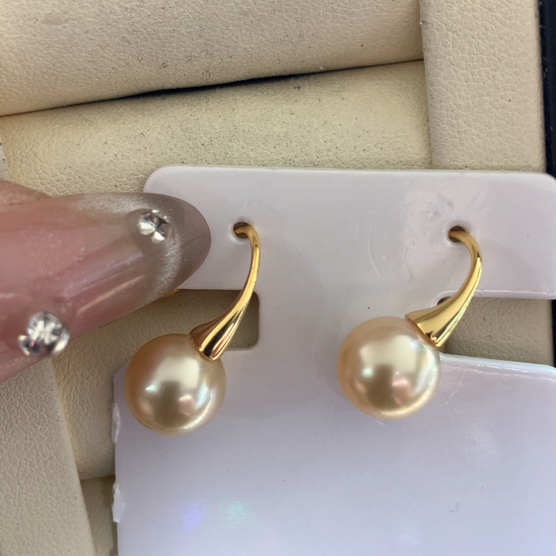 海水珍珠耳饰银S925镶嵌