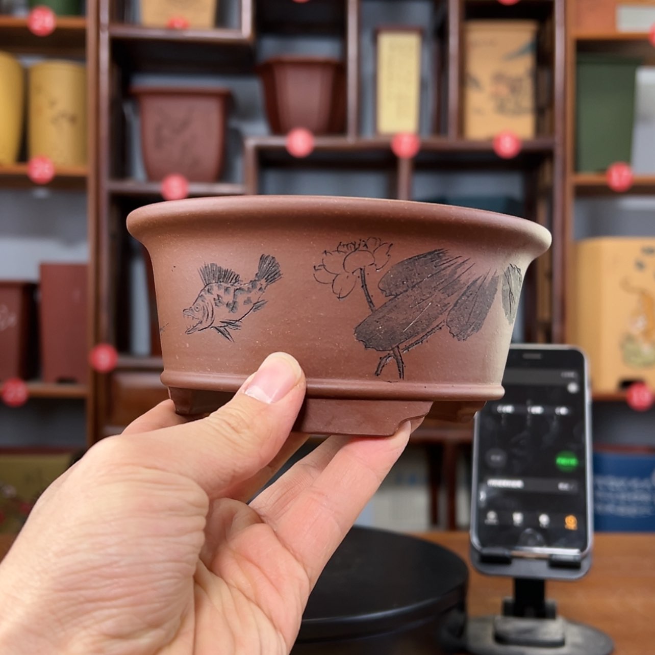 【闪购商品】紫砂花盆周之夏精品紫砂花盆