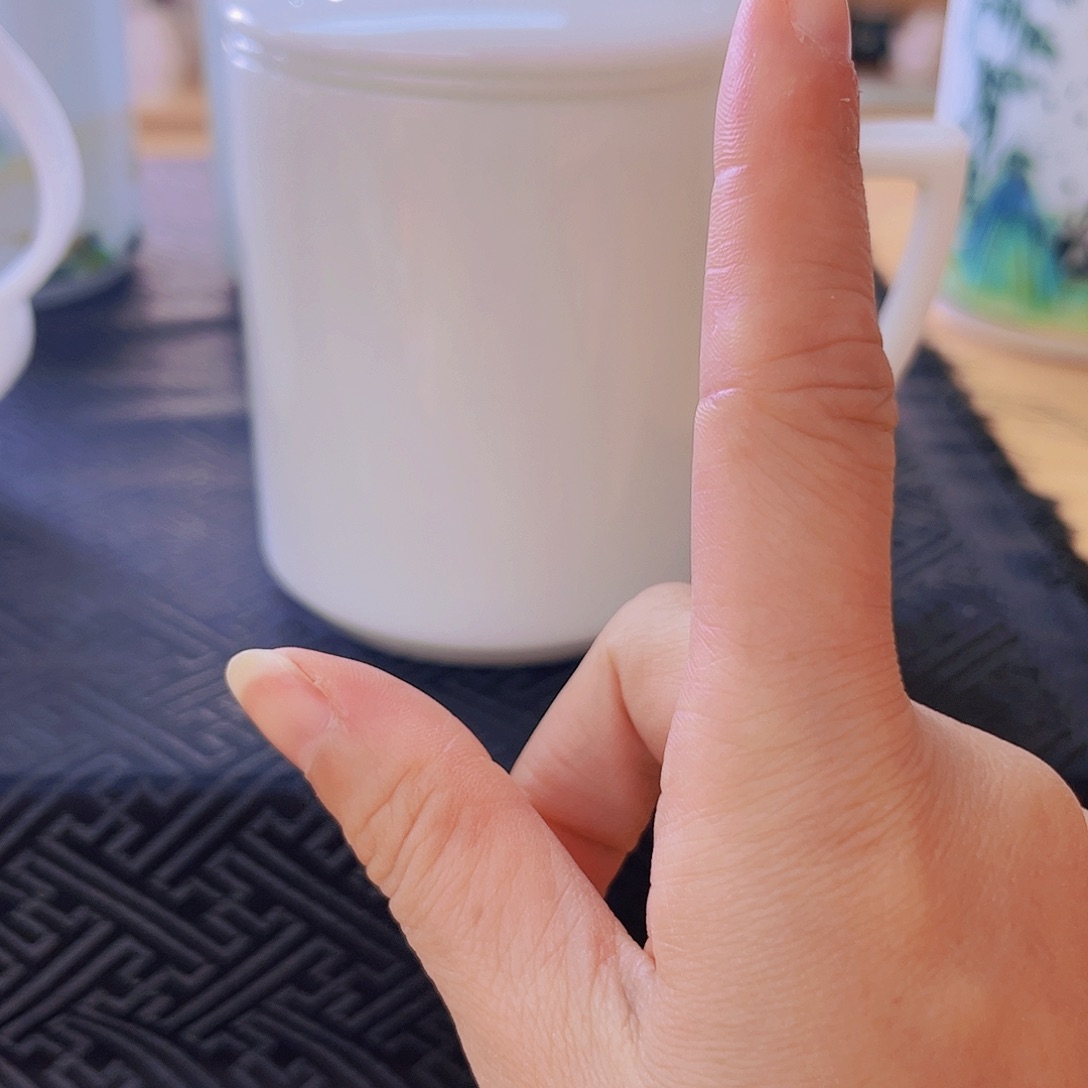 盖碗瓷M***覃冰种玉瓷办公杯三件套