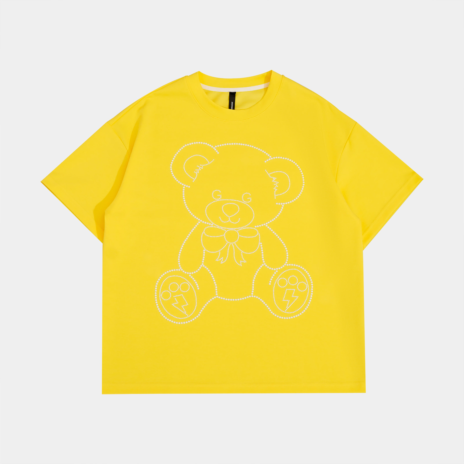 GGAHOLIDAY夏季新款宽松时尚休闲洋气珍珠小熊百搭显瘦T恤-152489