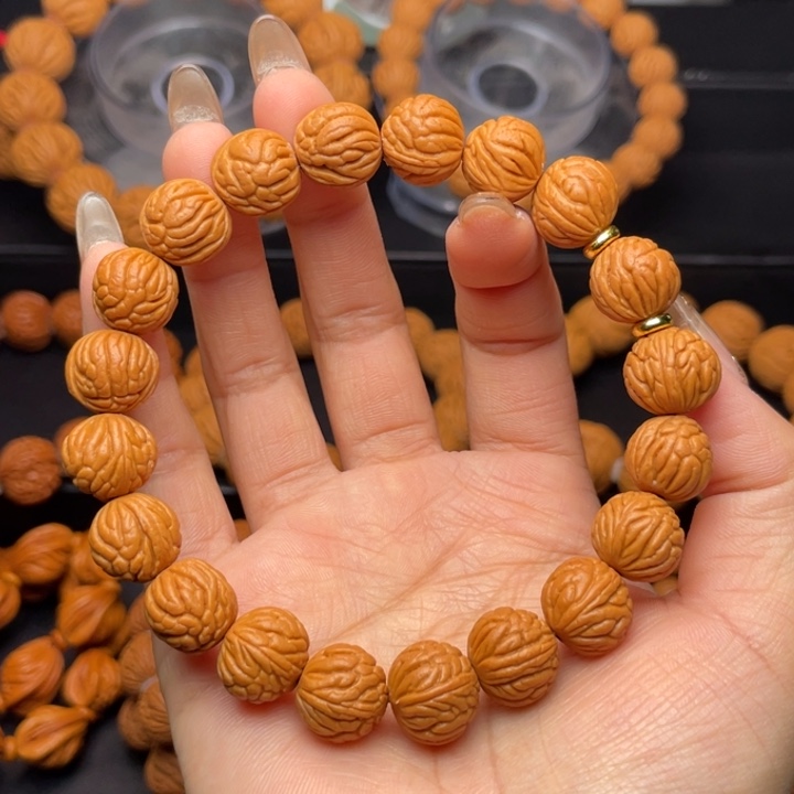 桃核手串1.3尺寸聚宝盆手串（4号链接）