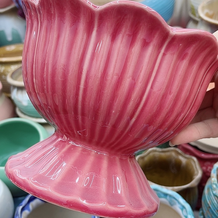 多肉绿植陶瓷花盆9.9包邮，有孔