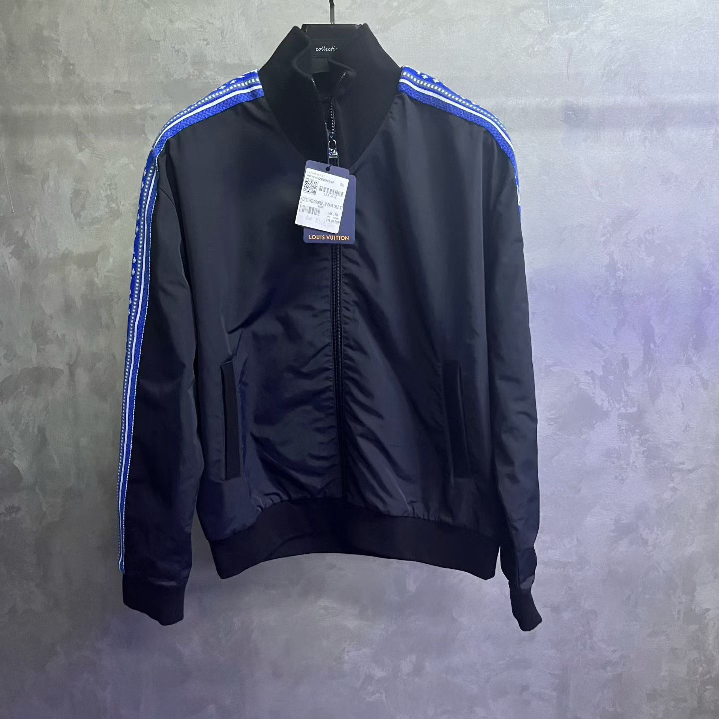 未使用 LouisVuitton/路易威登 黑色侧面Logo印花拉链立领外套/S