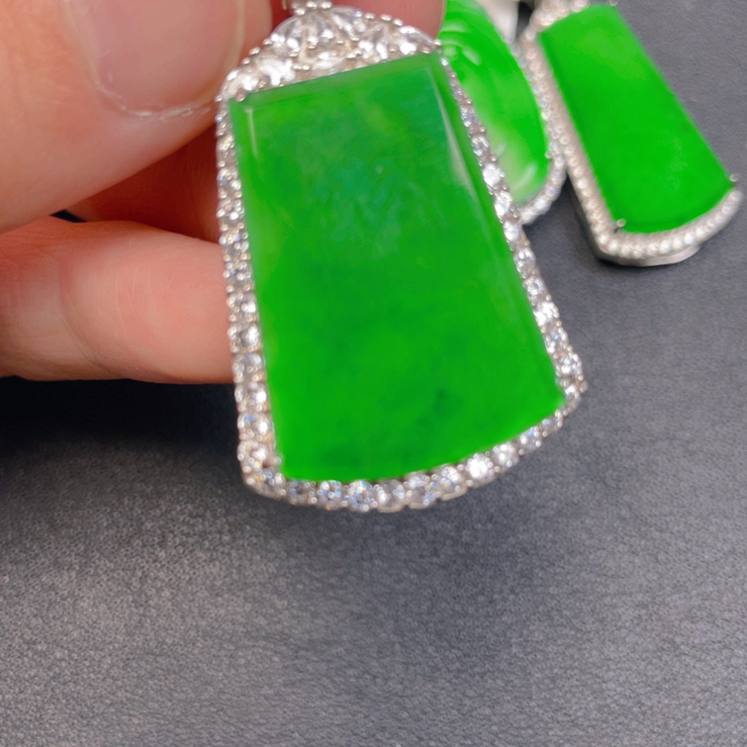 翡翠银S925镶嵌吊坠(不含链)