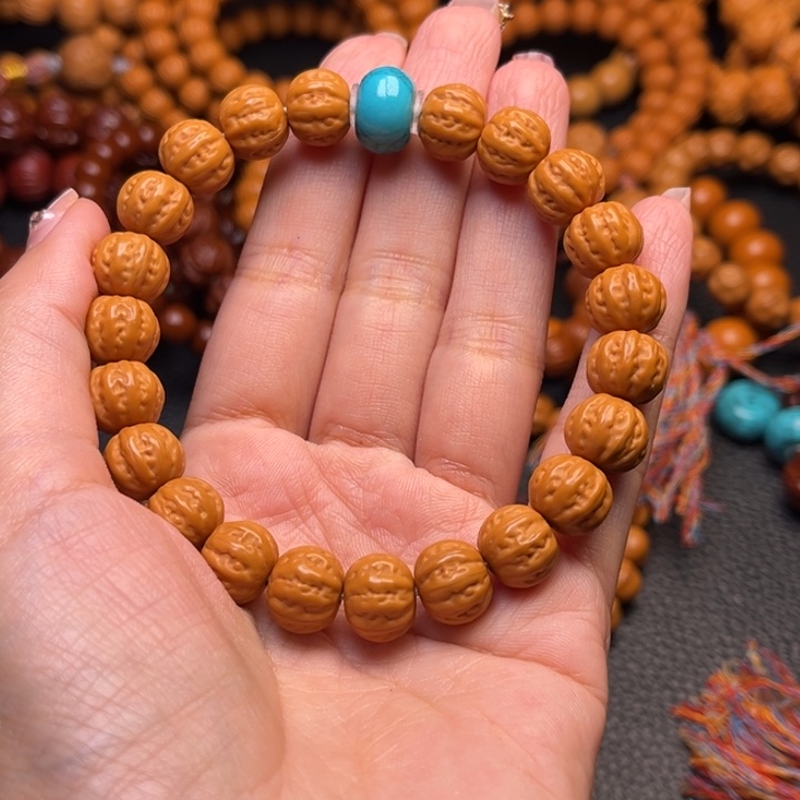 猴头核桃吊坠八棱11穿绿