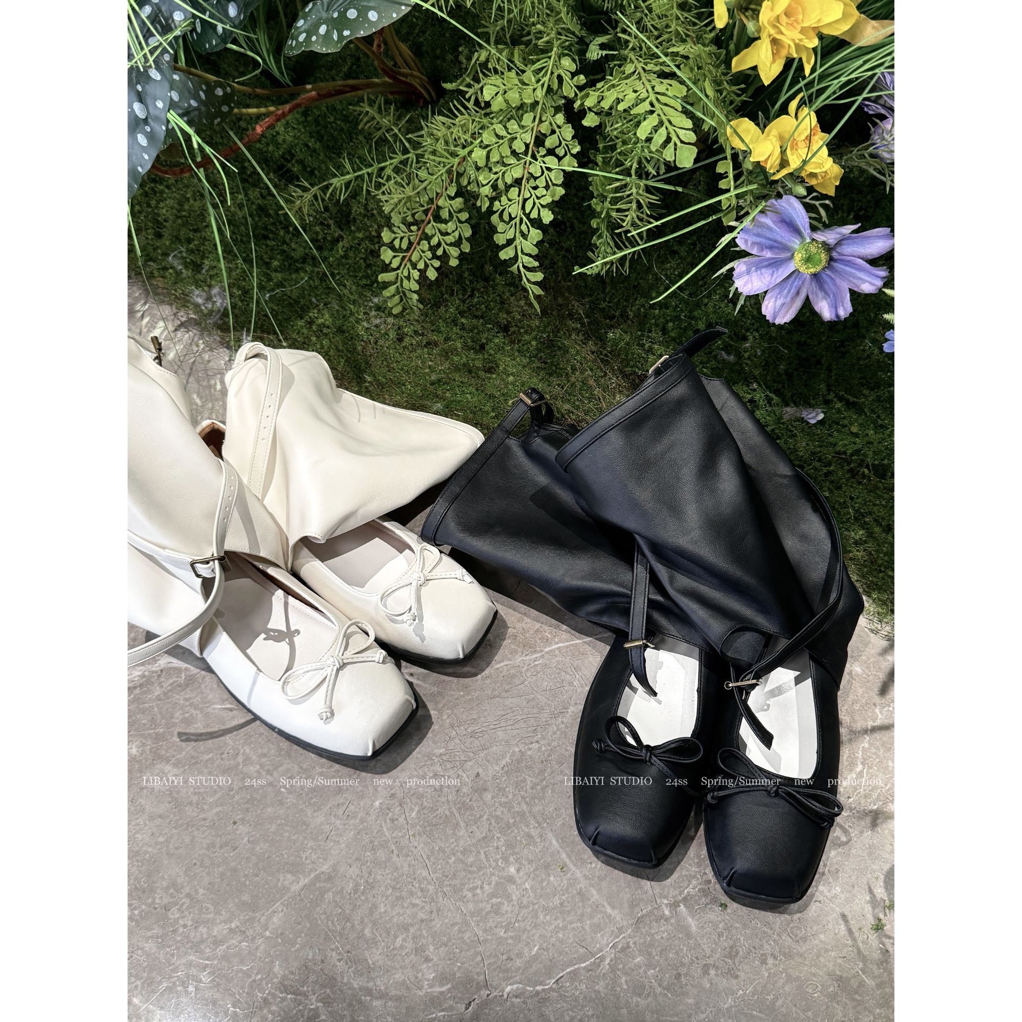  LIBAIYI 长筒芭蕾/圆头蝴蝶结镂空平底短靴褶皱中筒堆堆靴1524