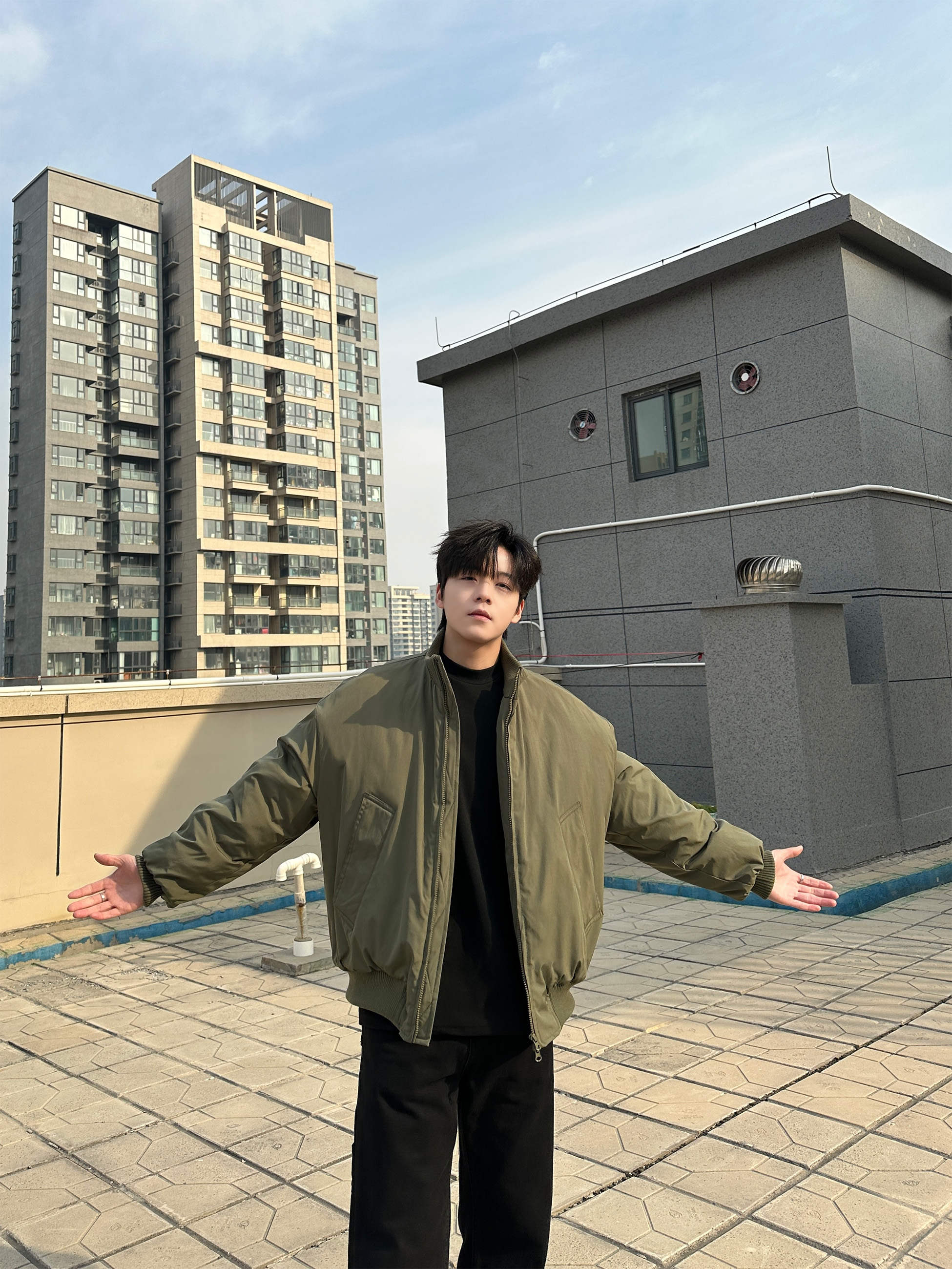 2025廓形飞行棉服美式短款bomber秋冬保暖休闲夹克棉服外套男W08