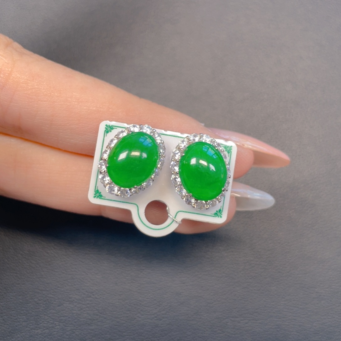 翡翠银S925镶嵌吊坠(不含链)