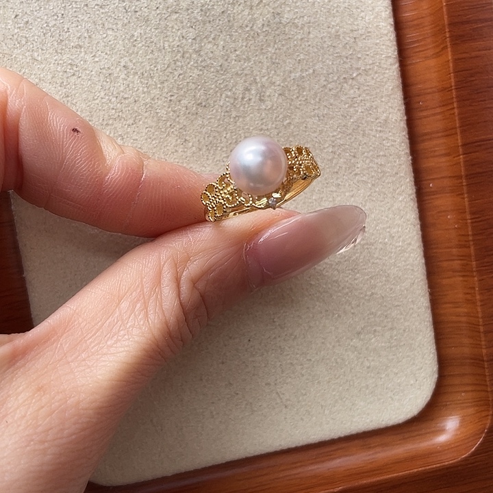 海水珍珠戒指银S925镶嵌