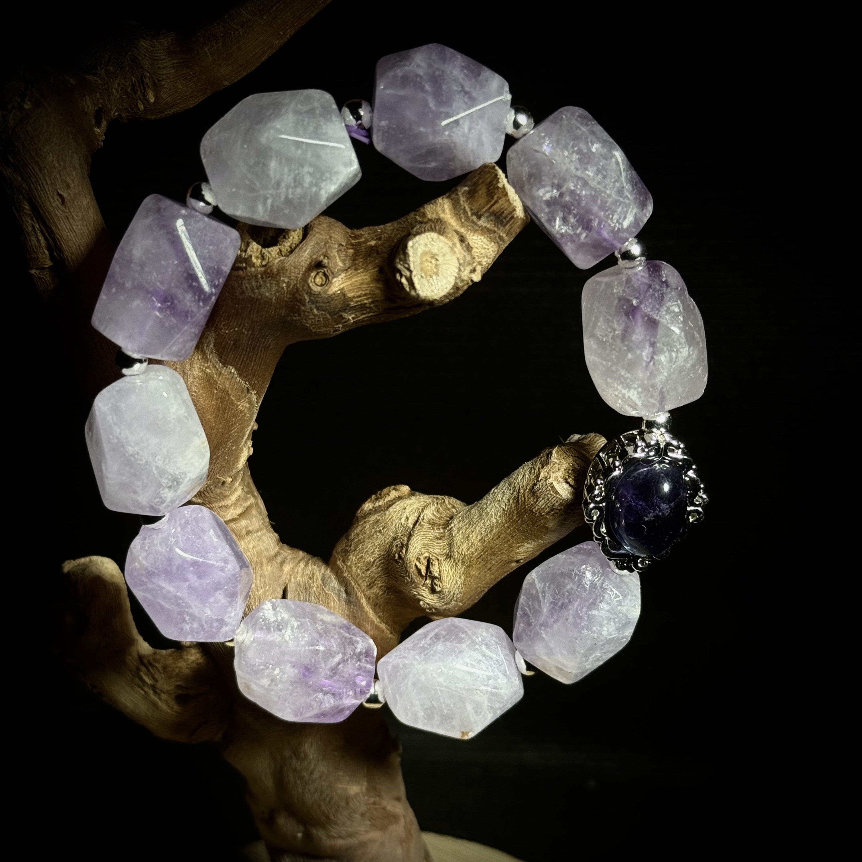 天然老矿克鲁兹紫水晶随型手串 多样性发其一 A1024