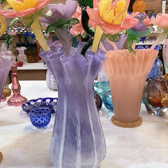 琉璃琉璃紫色白菜花瓶