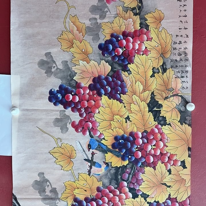 国画黄春香国画葡萄尺寸136/68